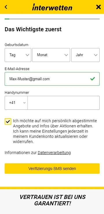 Interwetten Anmeldung 1